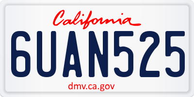 CA license plate 6UAN525