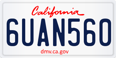 CA license plate 6UAN560
