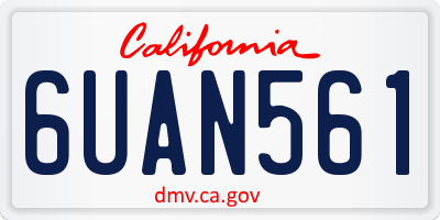 CA license plate 6UAN561