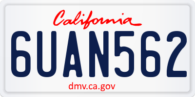 CA license plate 6UAN562