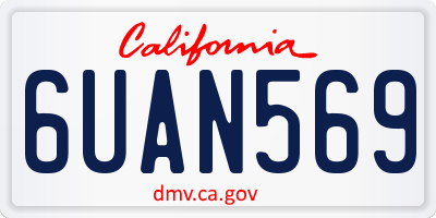 CA license plate 6UAN569