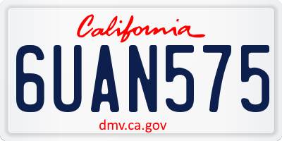 CA license plate 6UAN575