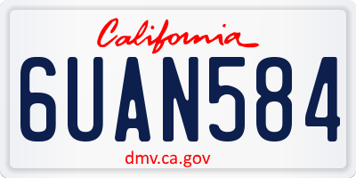 CA license plate 6UAN584