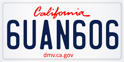 CA license plate 6UAN606