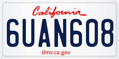 CA license plate 6UAN608