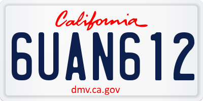 CA license plate 6UAN612