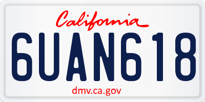 CA license plate 6UAN618