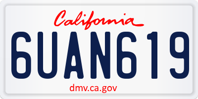 CA license plate 6UAN619