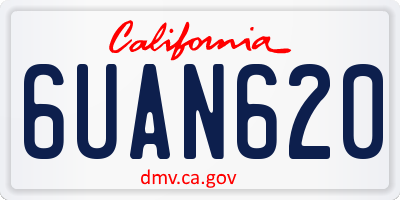 CA license plate 6UAN620
