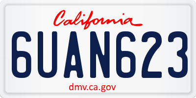 CA license plate 6UAN623