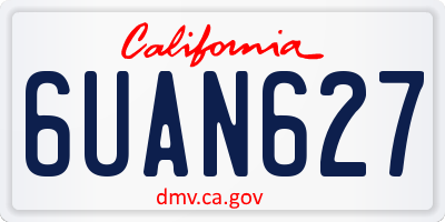 CA license plate 6UAN627