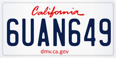 CA license plate 6UAN649