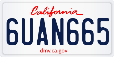 CA license plate 6UAN665