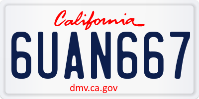 CA license plate 6UAN667