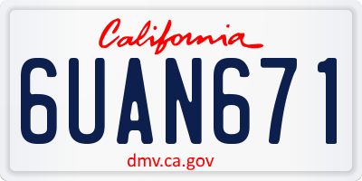 CA license plate 6UAN671