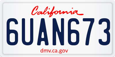 CA license plate 6UAN673
