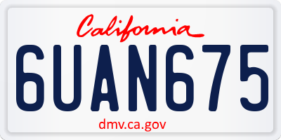 CA license plate 6UAN675