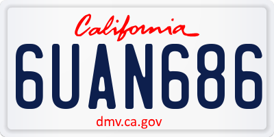 CA license plate 6UAN686