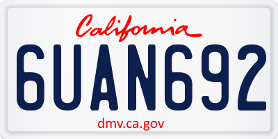 CA license plate 6UAN692