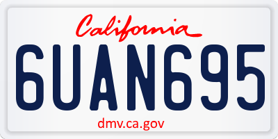 CA license plate 6UAN695