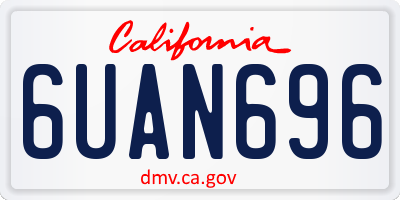 CA license plate 6UAN696