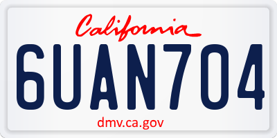 CA license plate 6UAN704