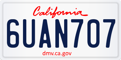 CA license plate 6UAN707