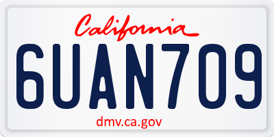 CA license plate 6UAN709