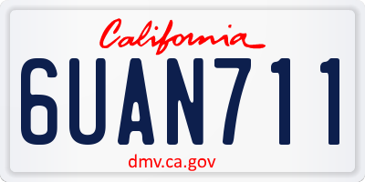 CA license plate 6UAN711