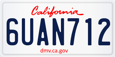 CA license plate 6UAN712