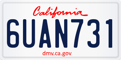 CA license plate 6UAN731