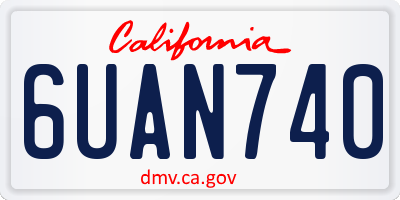 CA license plate 6UAN740