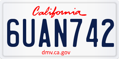 CA license plate 6UAN742