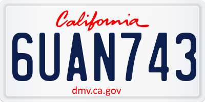 CA license plate 6UAN743