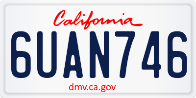 CA license plate 6UAN746