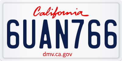 CA license plate 6UAN766