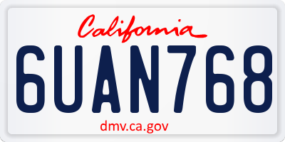 CA license plate 6UAN768