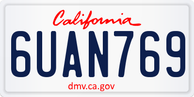 CA license plate 6UAN769