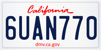 CA license plate 6UAN770