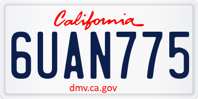 CA license plate 6UAN775