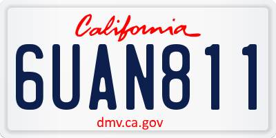 CA license plate 6UAN811