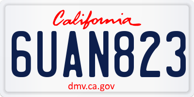 CA license plate 6UAN823