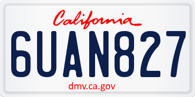 CA license plate 6UAN827