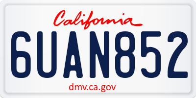 CA license plate 6UAN852
