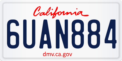 CA license plate 6UAN884