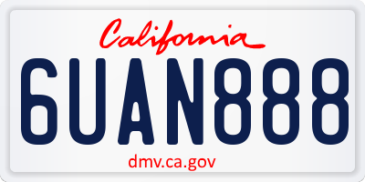 CA license plate 6UAN888