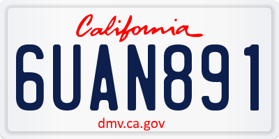 CA license plate 6UAN891