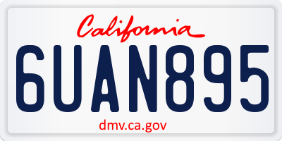 CA license plate 6UAN895