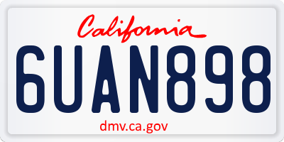 CA license plate 6UAN898
