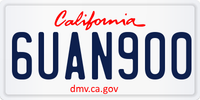 CA license plate 6UAN900